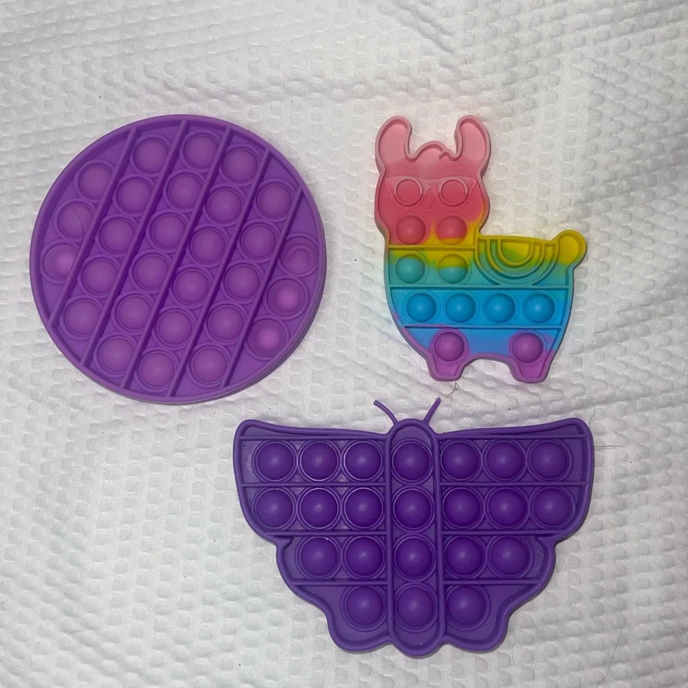 Purple and Rainbow Pop It Fidget Toy Set